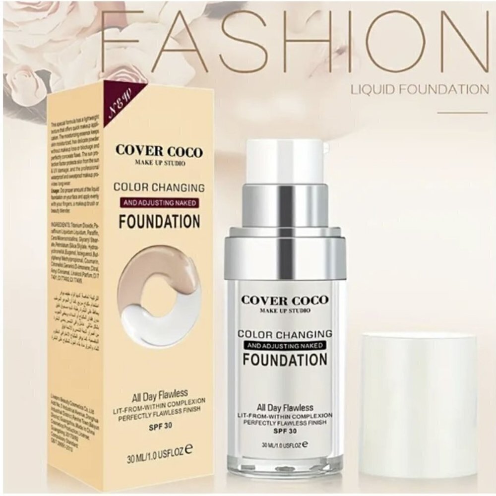 Cover COCO Color Changing Foundation Concealer Cover Makeup
